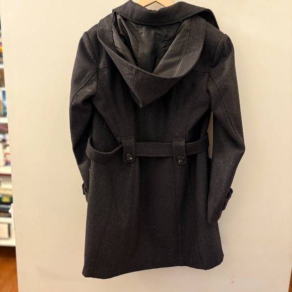 🖤 Liz Claiborne Wool-Blend Belted Walker Coat with Hood – Timeless Elegance🖤 - Picture 4 of 10